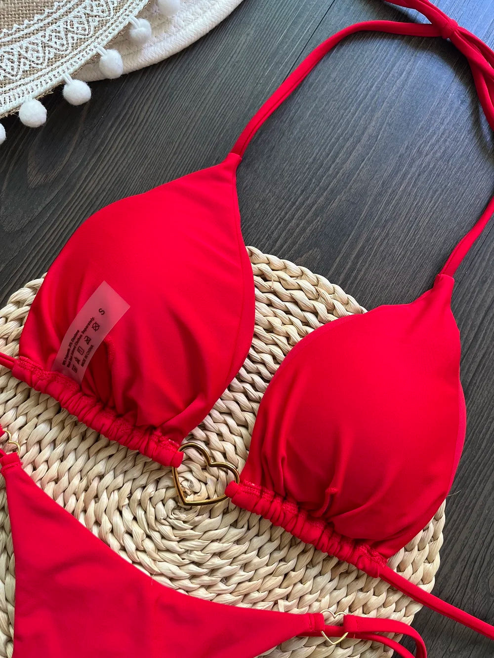 Ruotonsept sexy halter cor sólida conjunto de biquíni maiô feminino de duas peças triângulo tanga maiô biquinis brasileiros