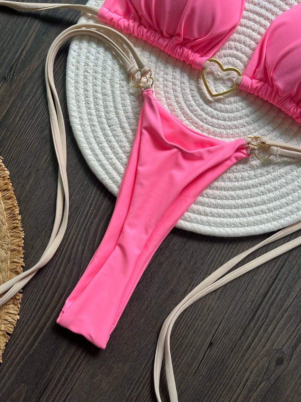 Ruotonsept sexy halter cor sólida conjunto de biquíni maiô feminino de duas peças triângulo tanga maiô biquinis brasileiros