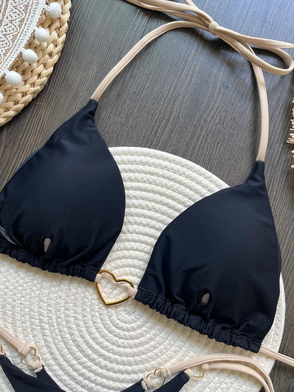 Ruotonsept sexy halter cor sólida conjunto de biquíni maiô feminino de duas peças triângulo tanga maiô biquinis brasileiros