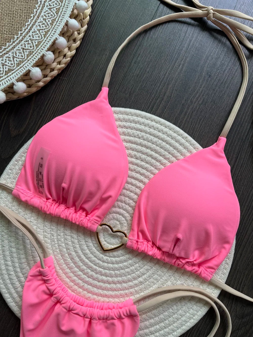 Ruotonsept sexy halter cor sólida conjunto de biquíni maiô feminino de duas peças triângulo tanga maiô biquinis brasileiros