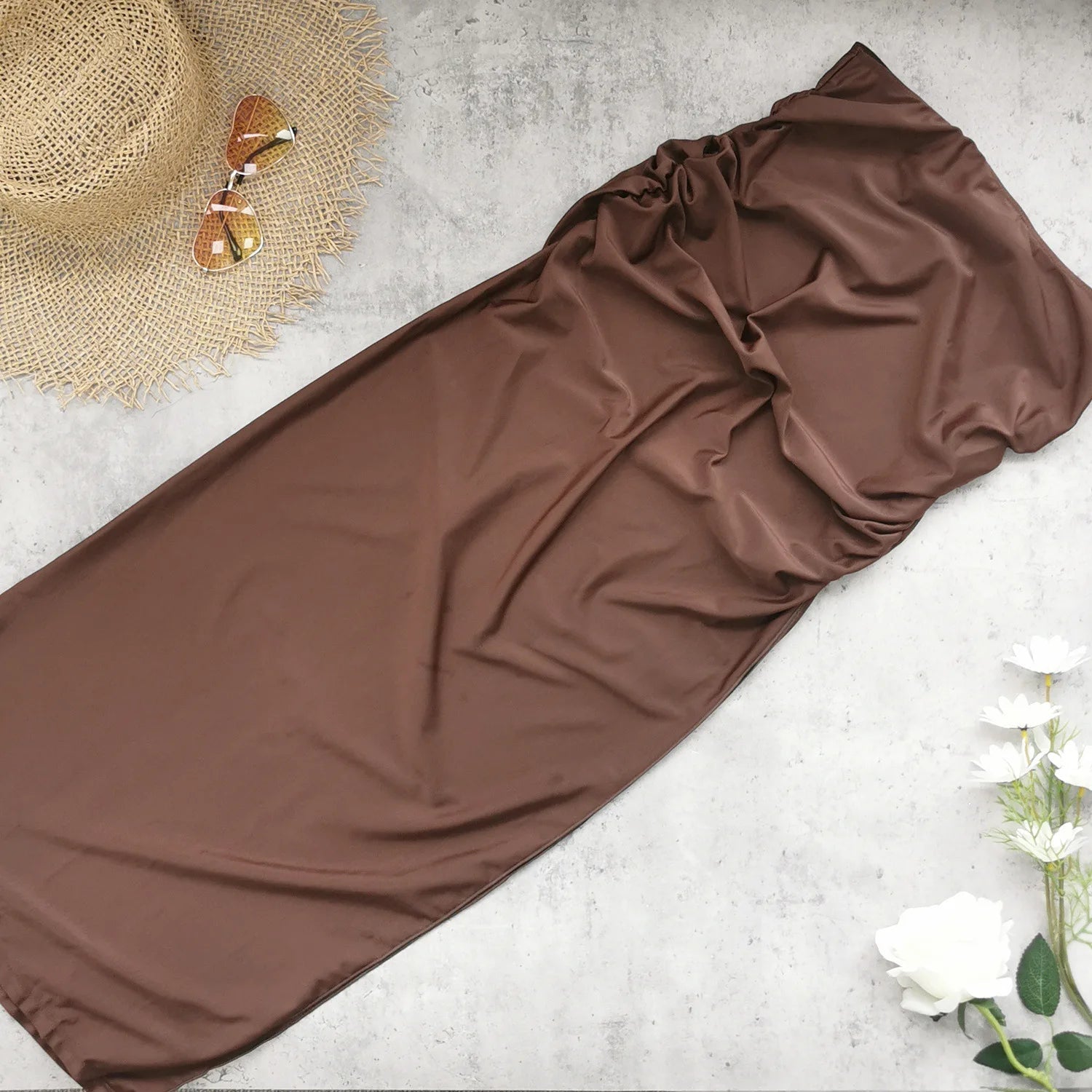 Mulheres café plissado saia longa 3 peça conjunto de biquíni 2025 push up underwire sutiã tanga maiô praia férias maiô