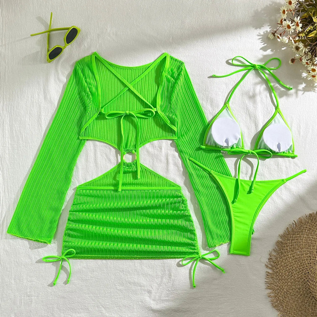 2025 sexy biquinis feminino maiôs de três peças de banho praia swim wear fatos de banho conjunto de biquíni brasileiro piscina banhista