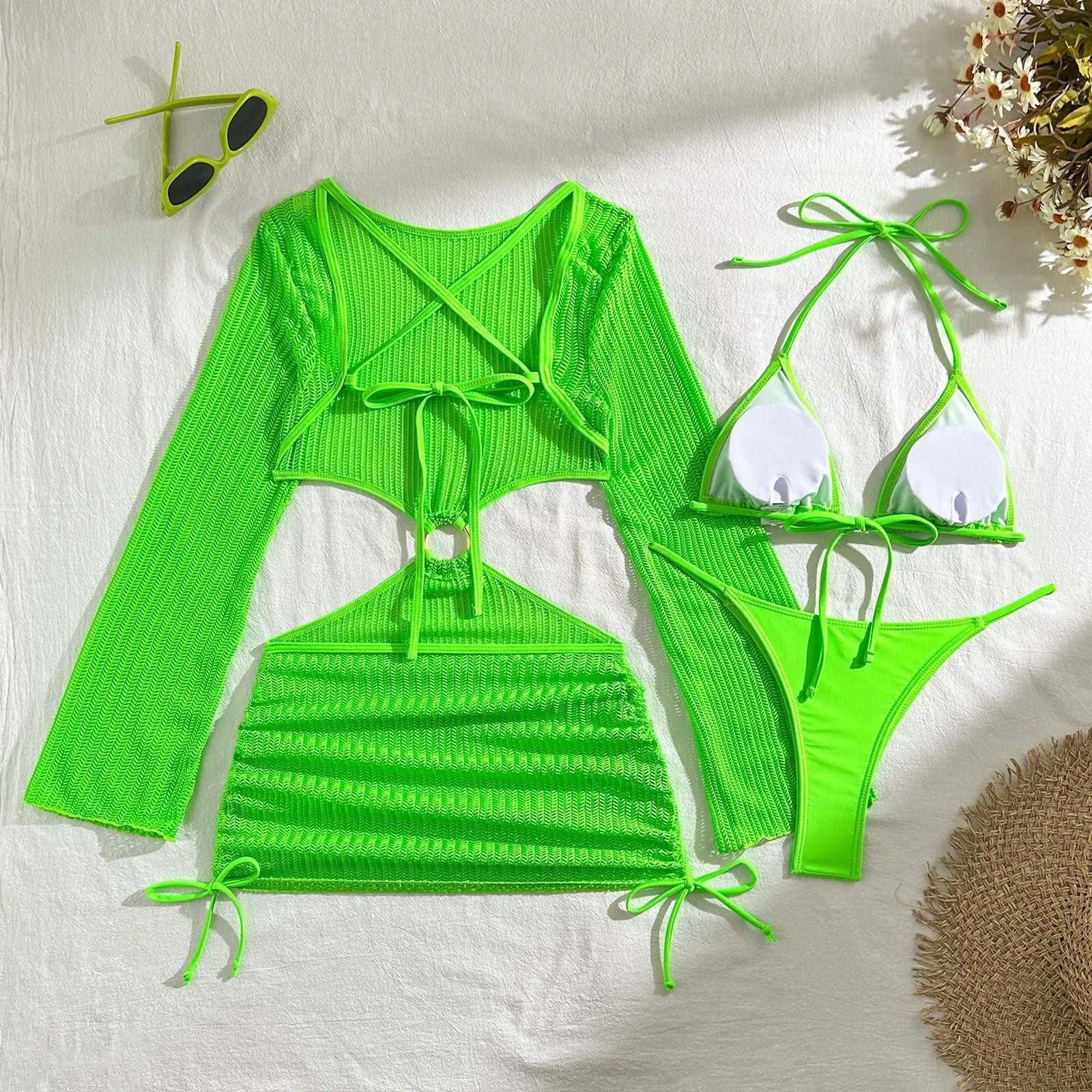 2025 sexy biquinis feminino maiôs de três peças de banho praia swim wear fatos de banho conjunto de biquíni brasileiro piscina banhista